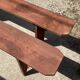 Pair of solid wood farmhouse benches 250cm for rustic farmhouse table 1950