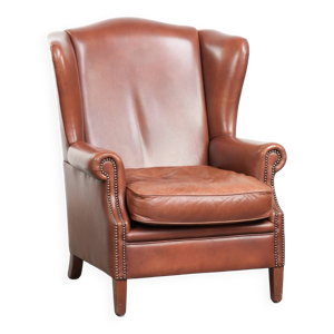 fauteuil à oreilles - cuir