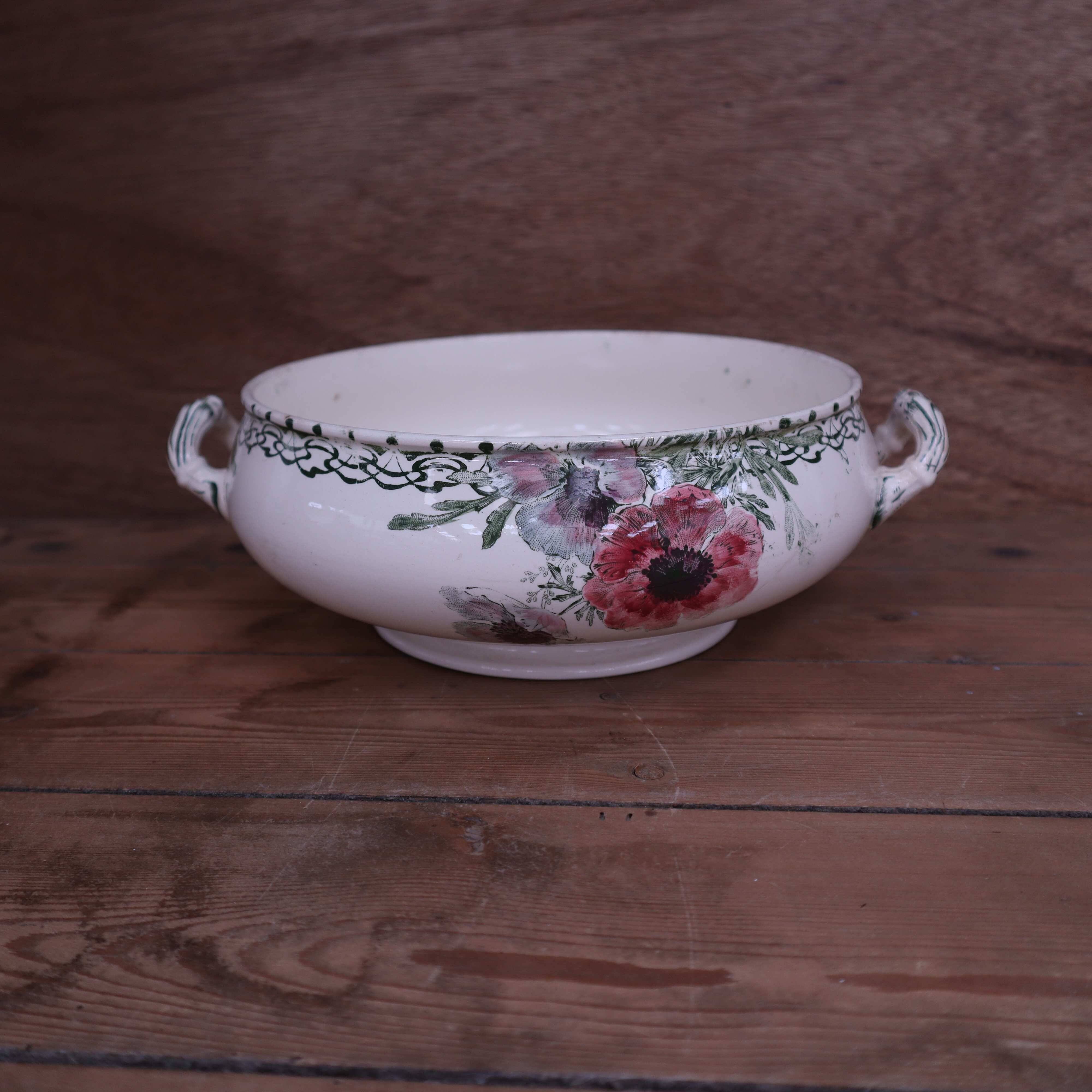 Salad bowl with handles Terre de Fer Creil and Montereau "Madrid"