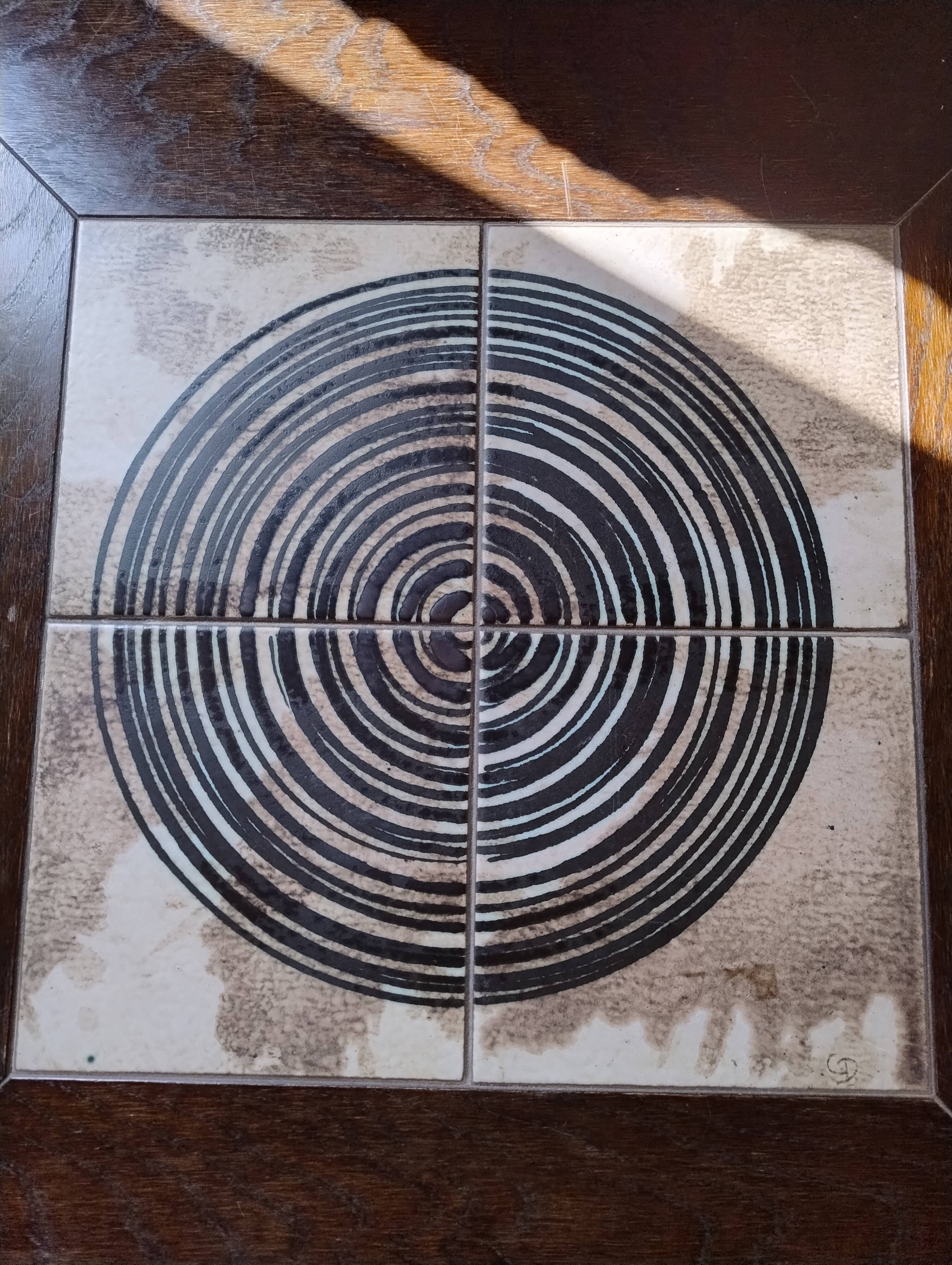 Wood and ceramic coffee table