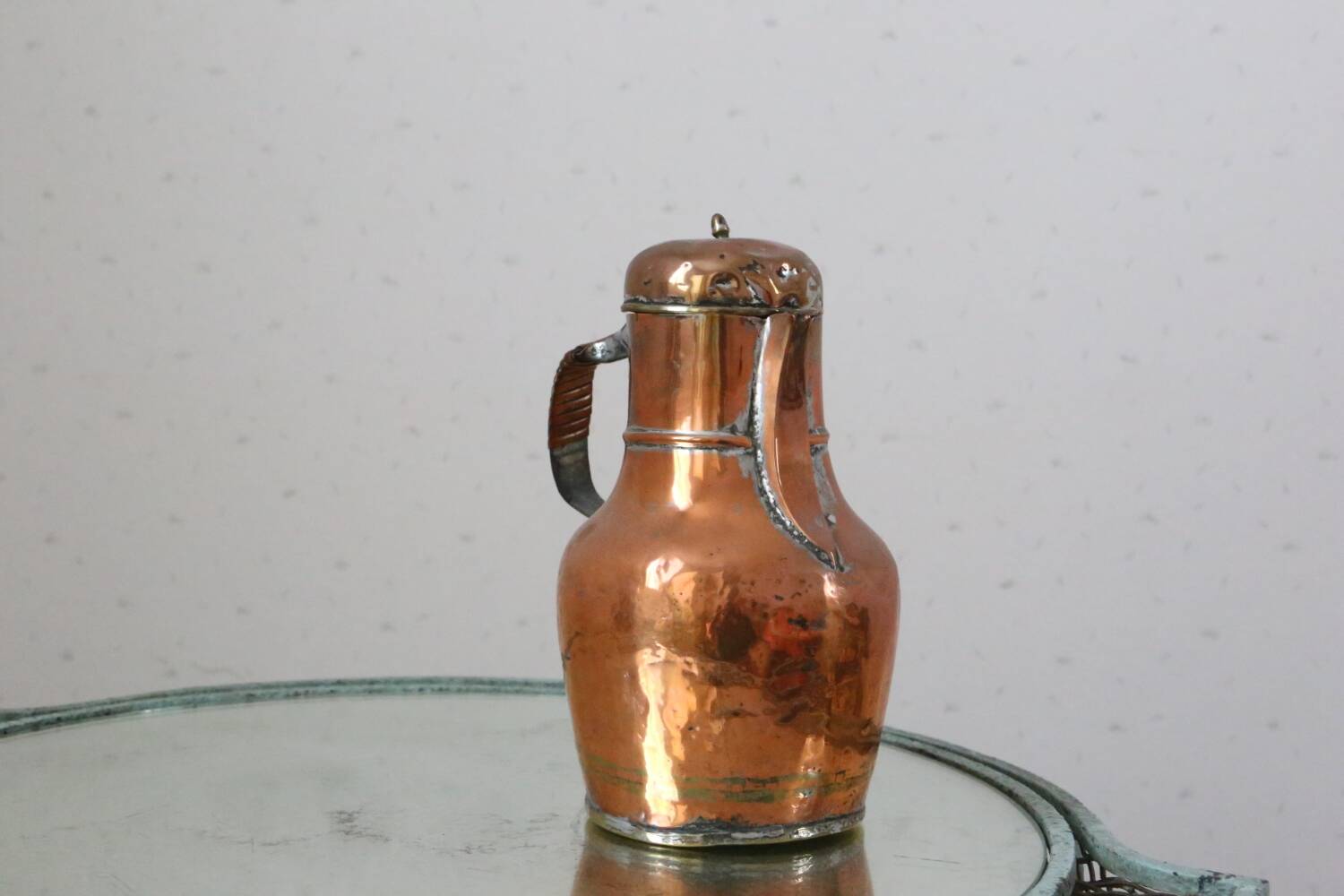 Antique coquemar, pitcher, antique copper, 19th century