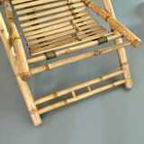 Bamboo deckchair and footrest from the 70s