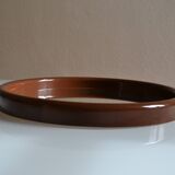 Scandinavian round mirror from the 70s brown plastic Finnmirror made in Finland