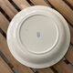 Antique Badonvillier round dish, red and blue intersecting lines