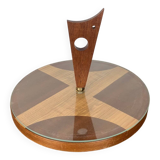 Midcentury modern wood and glass turntable