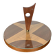 Plateau tournant en bois et verre midcentury modern