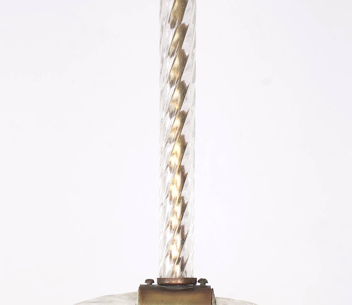 Lampe suspendue en verre de Murano vintage Barovier et Toso, années 1940.