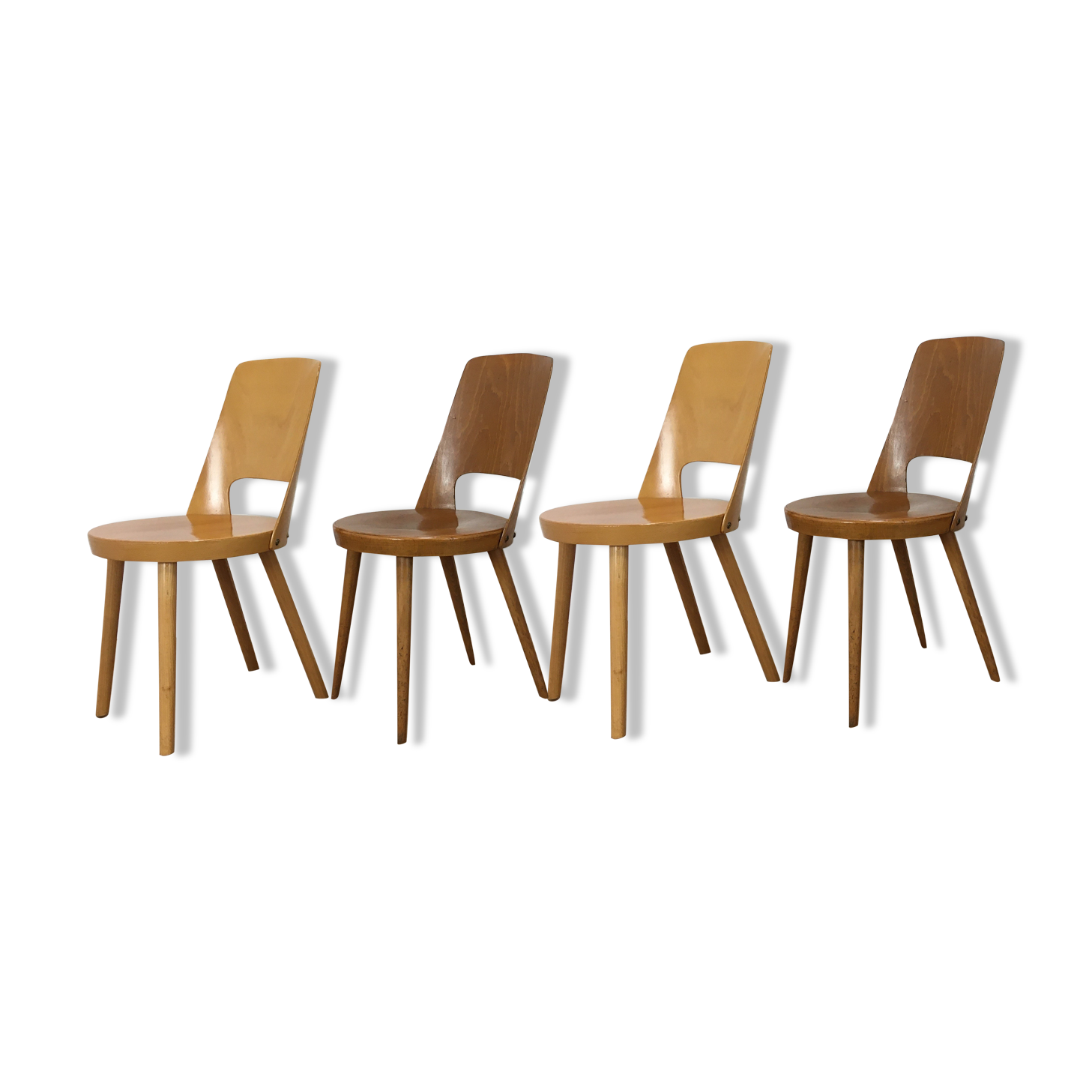 Set of 4 chairs Baumann Mondor 60s bistro