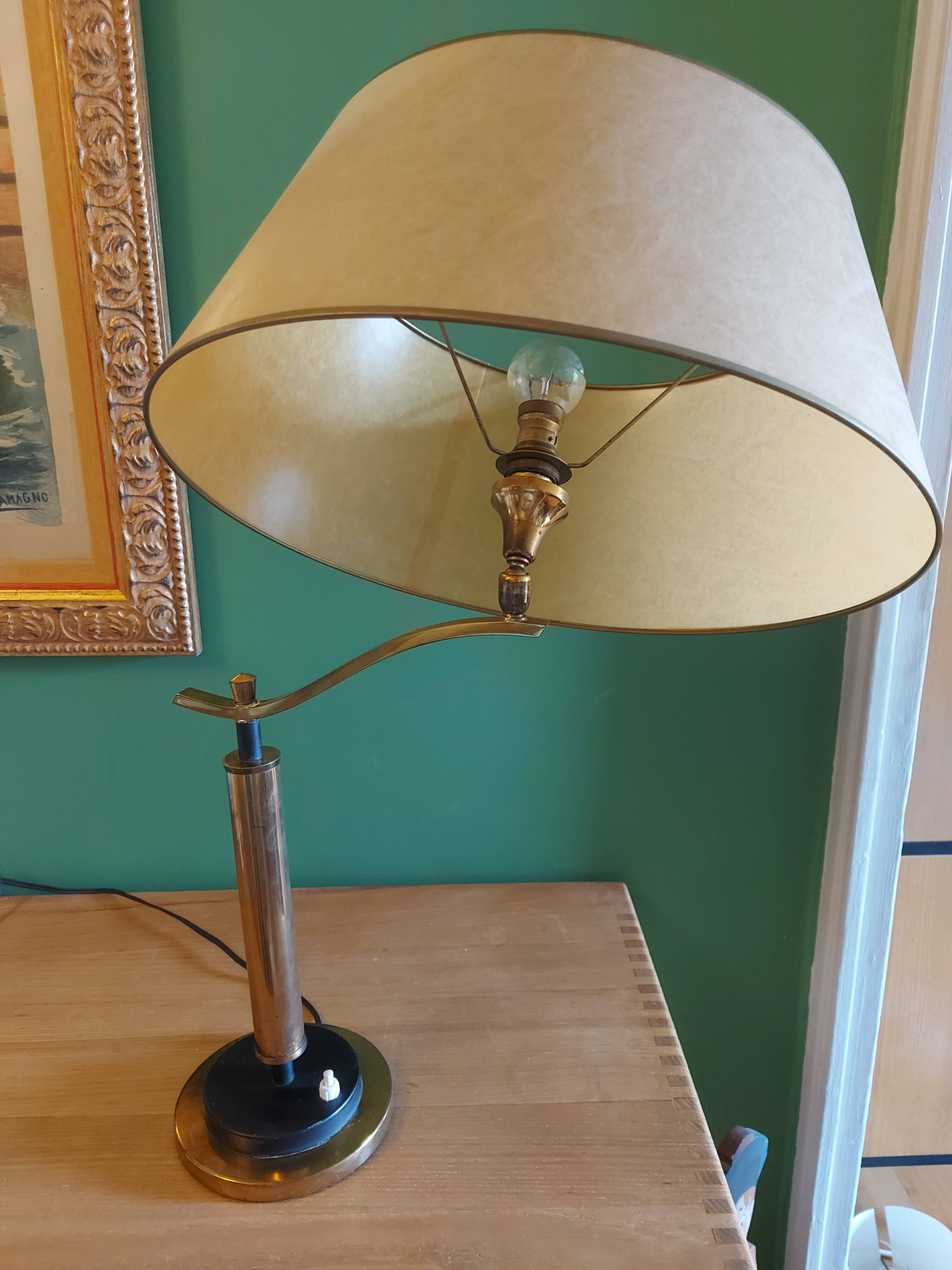 Brass lamp 30's Jules Leleu