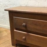 Low oak chest of drawers