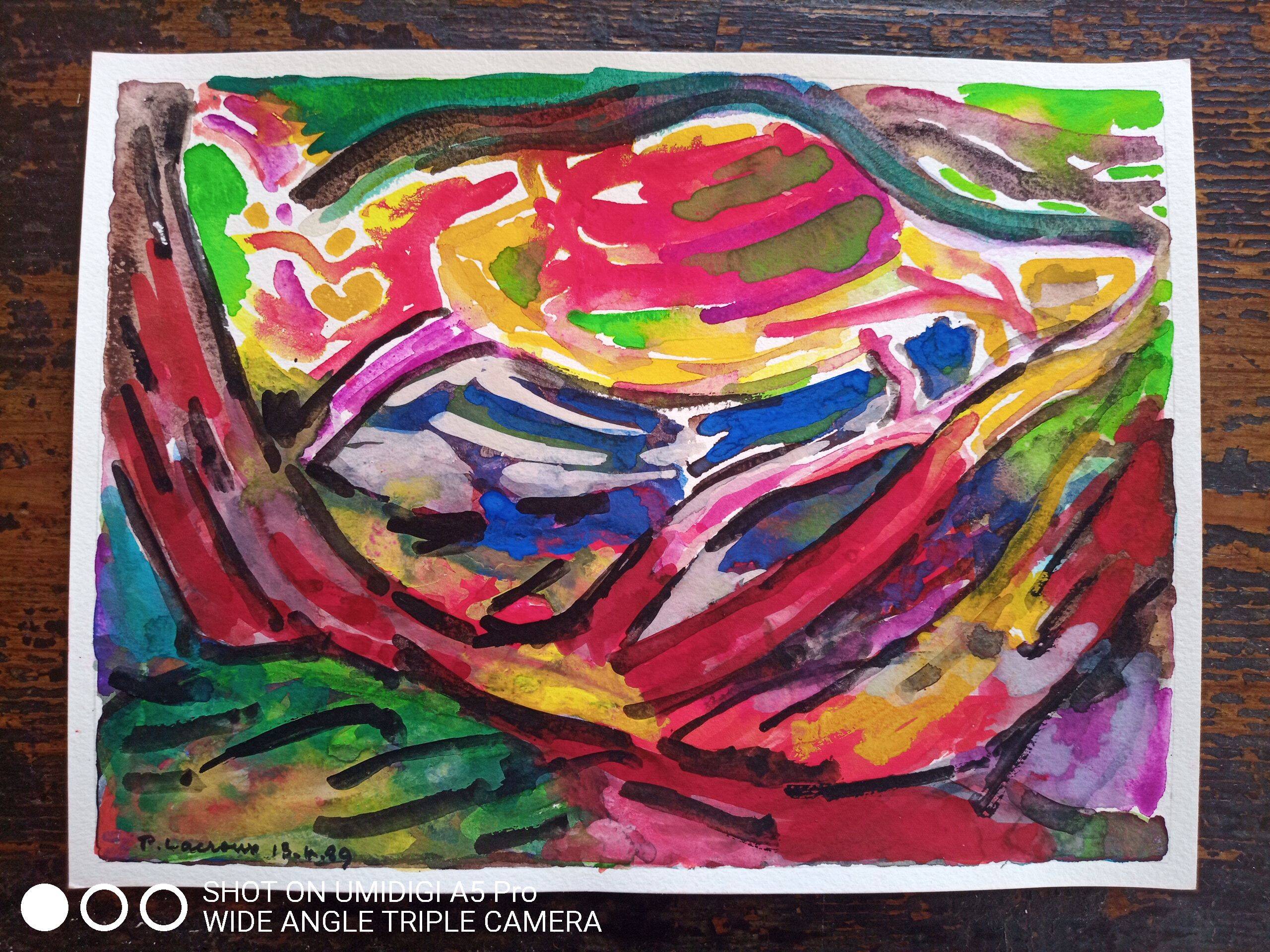 Pierre Lacroux (1909-1993) Gouache on paper 24 x 32 cm dated 1989 -(285)