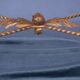 Wrought iron and veined marble coffee table, 1940s-50s