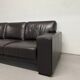 Vintage 3-seater brown leather sofa, 210 cm