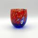 Set of 6 blown glass glasses with Effetre Murano murrine.