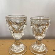 Paire de verres à liqueur dit « trompe couillon », 1900