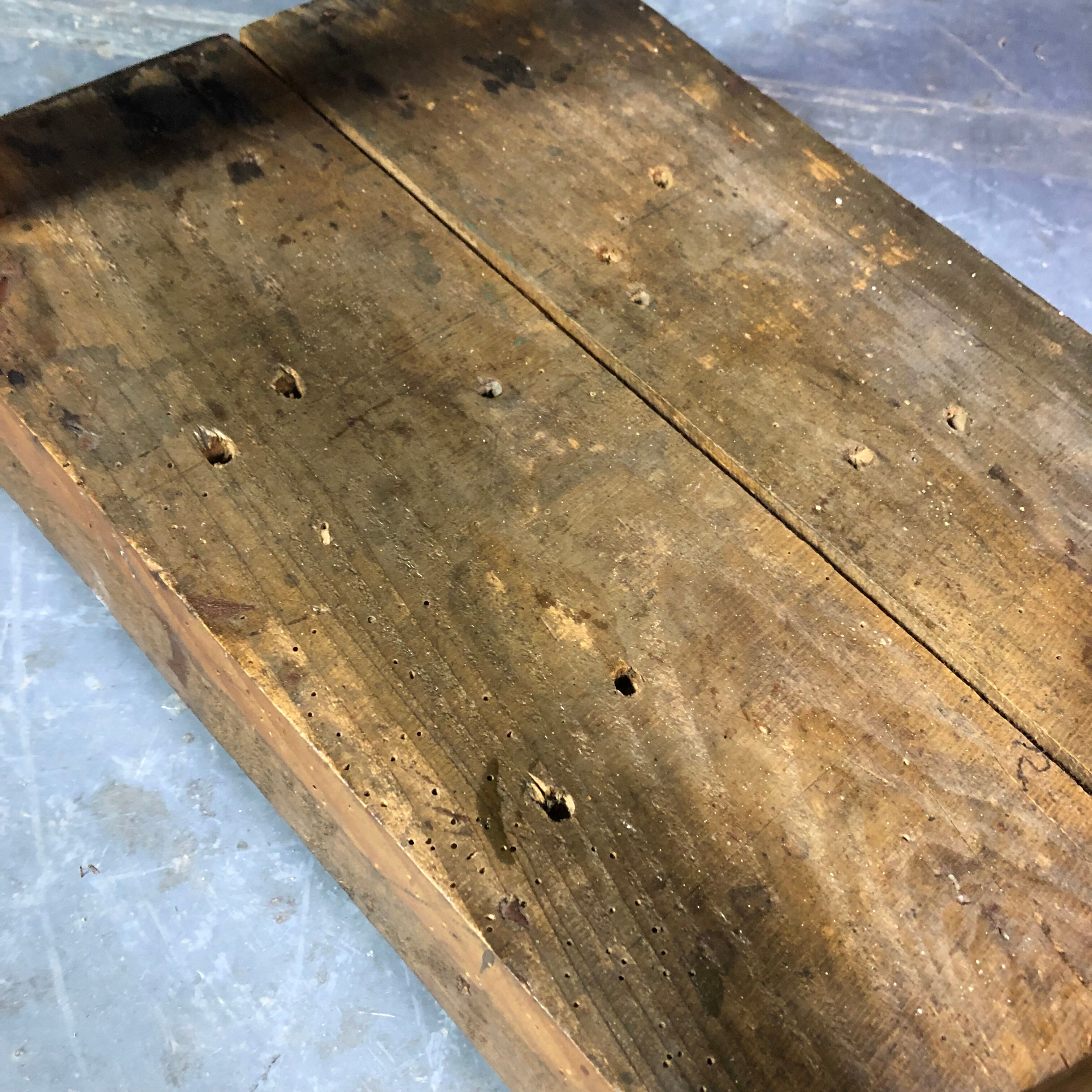 Old wooden workshop stool