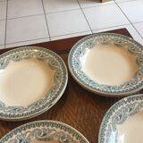 Lot de 8 assiettes creuses et de 4 assiettes à dessert anciennes Émile Bourgeois