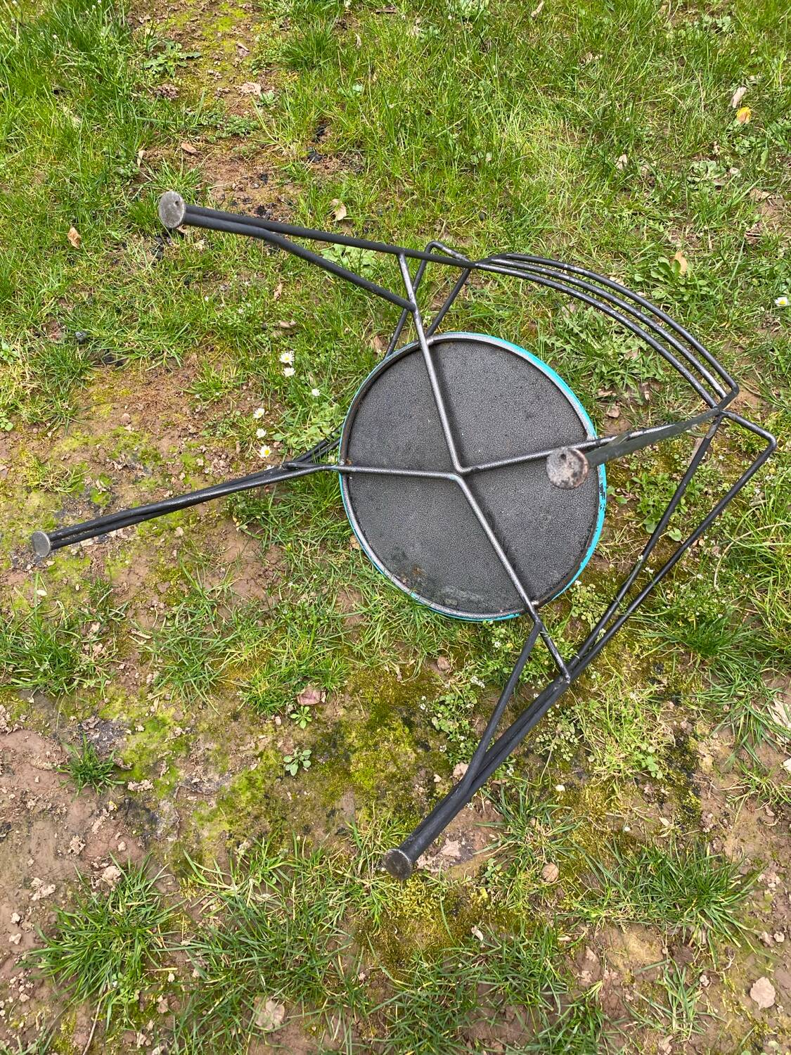 Black lacquered metal armchair Lune d'Argent by Pascal Mourgue 1985