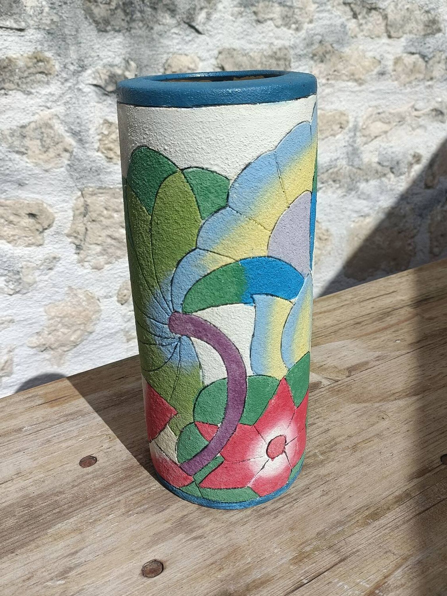 Signed cylinder vase