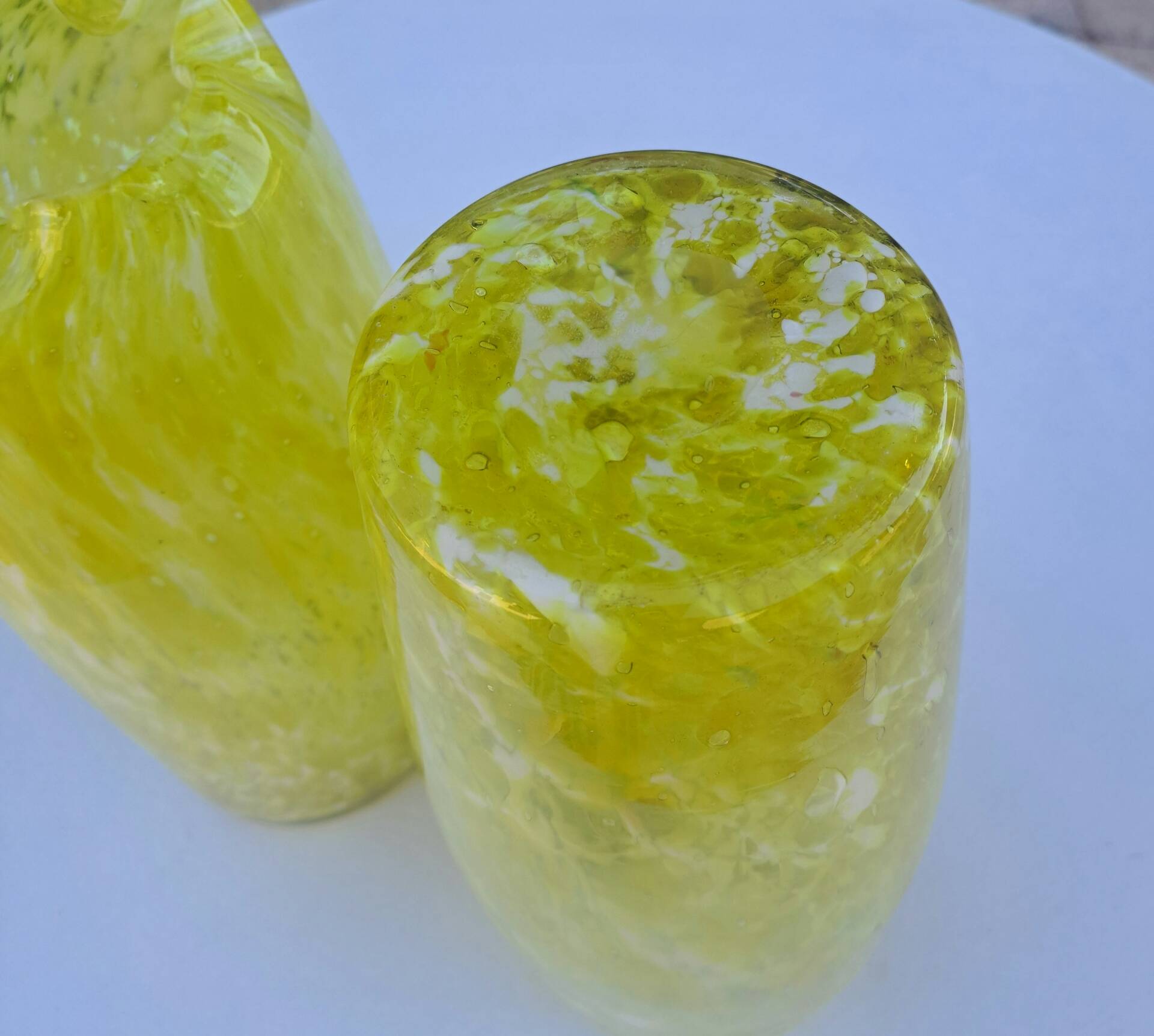Pair of blown glass vases Clichy Legras