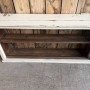 Vintage patinated work cabinet with sliding doors (renovated)