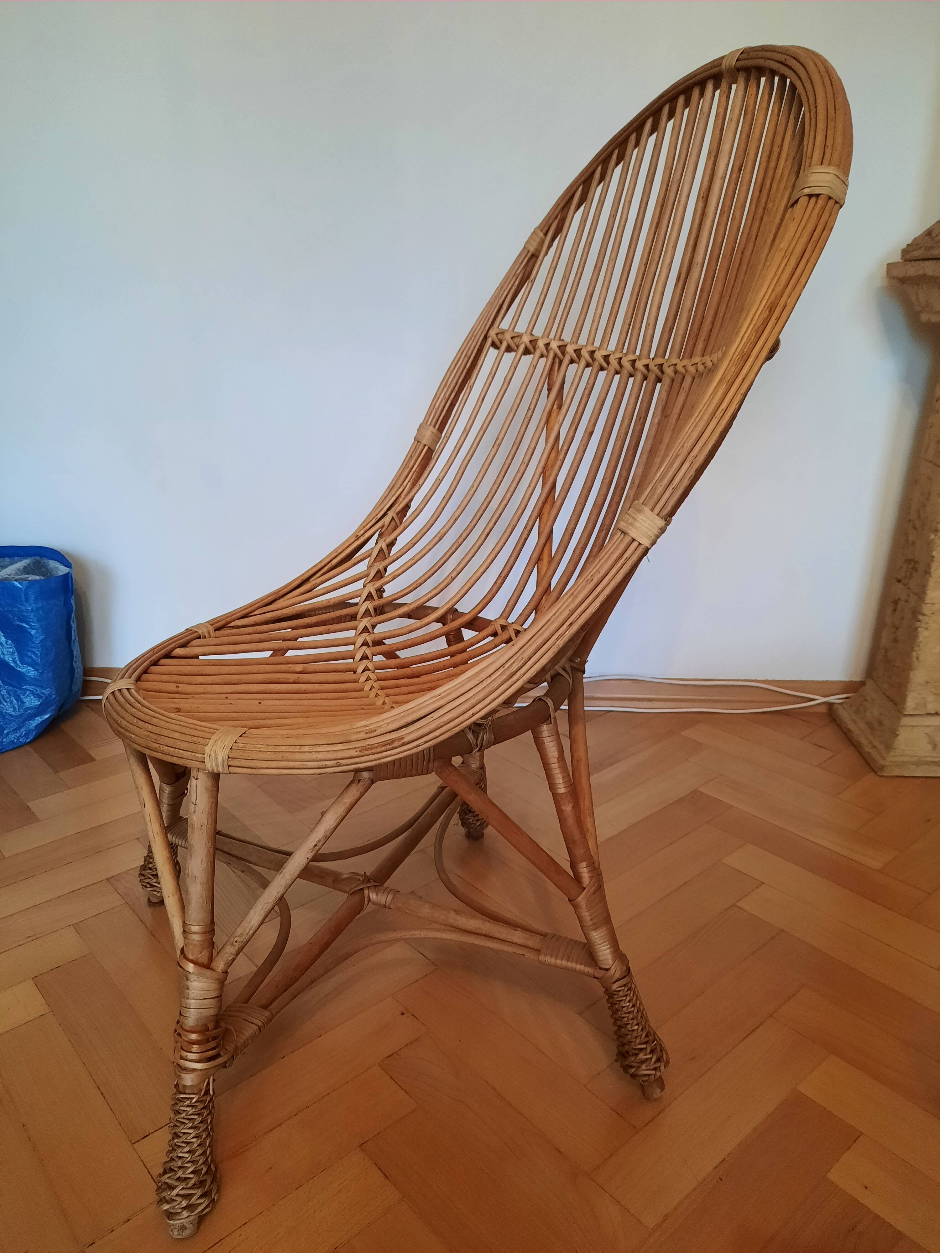 Rattan basket armchair