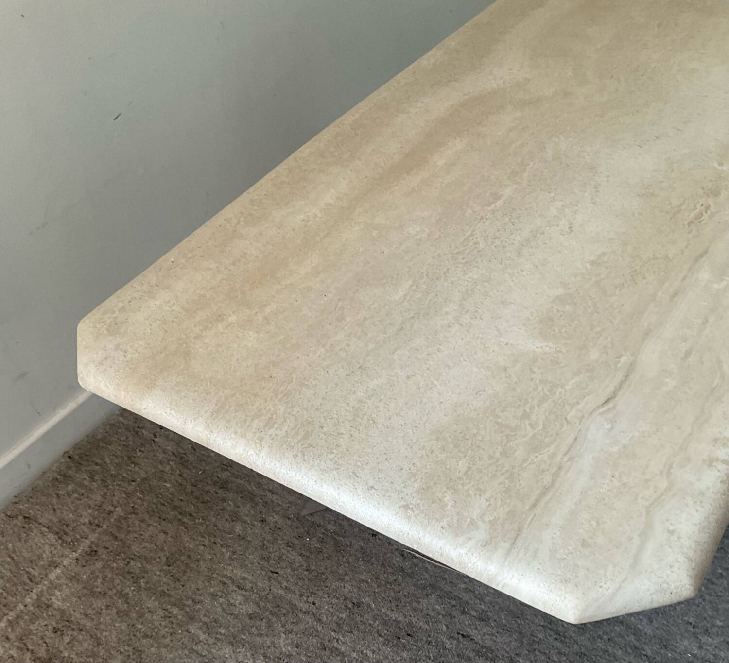 70s travertine coffee table