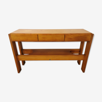 Console minimaliste en bois vintage, années 60