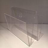 Acrylic magazine rack. Circa 1970.