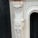 Louis XV style fireplace in pink marble circa 1980