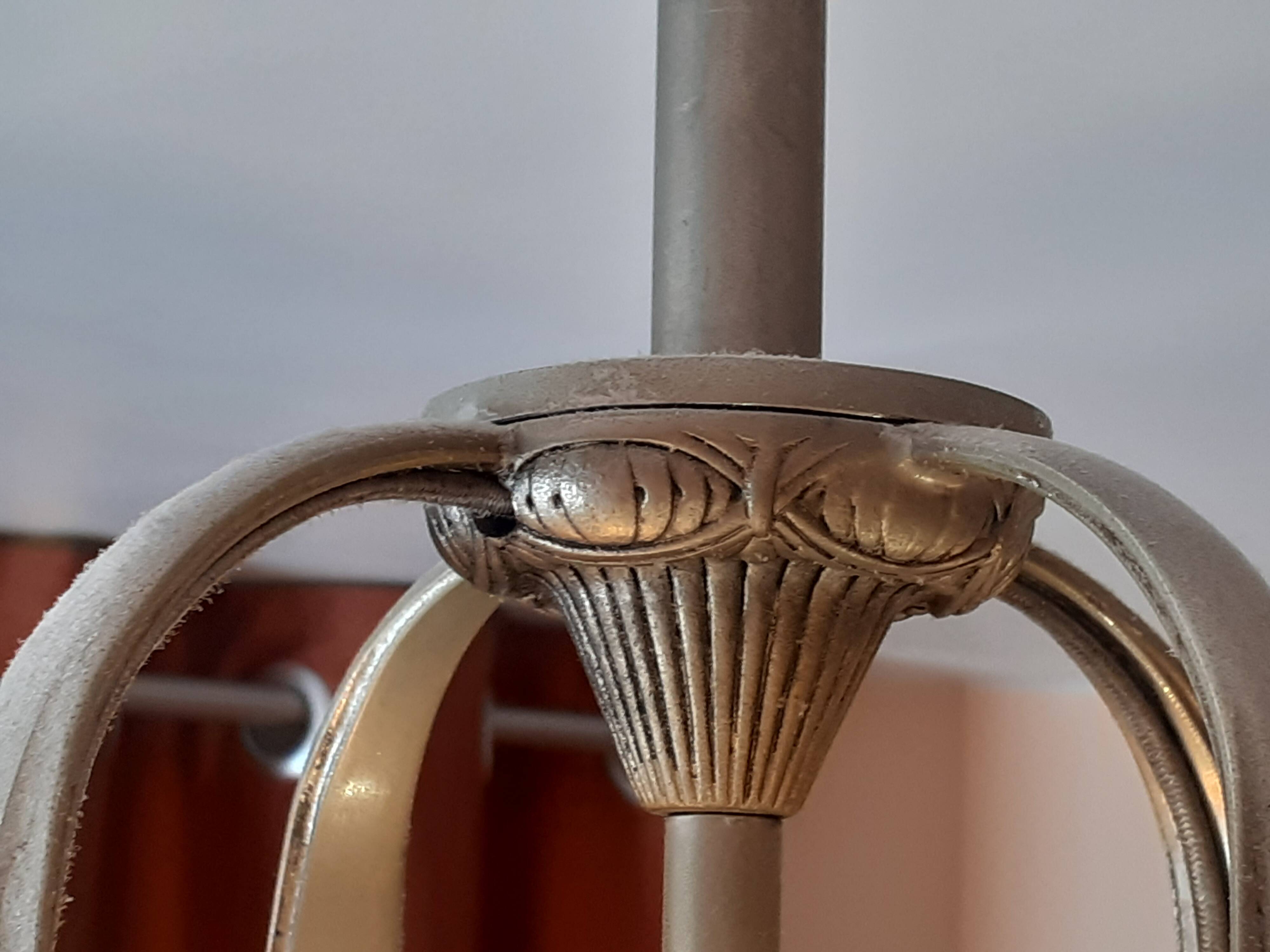 Art Nouveau Guimard style chandelier in nickel-plated bronze