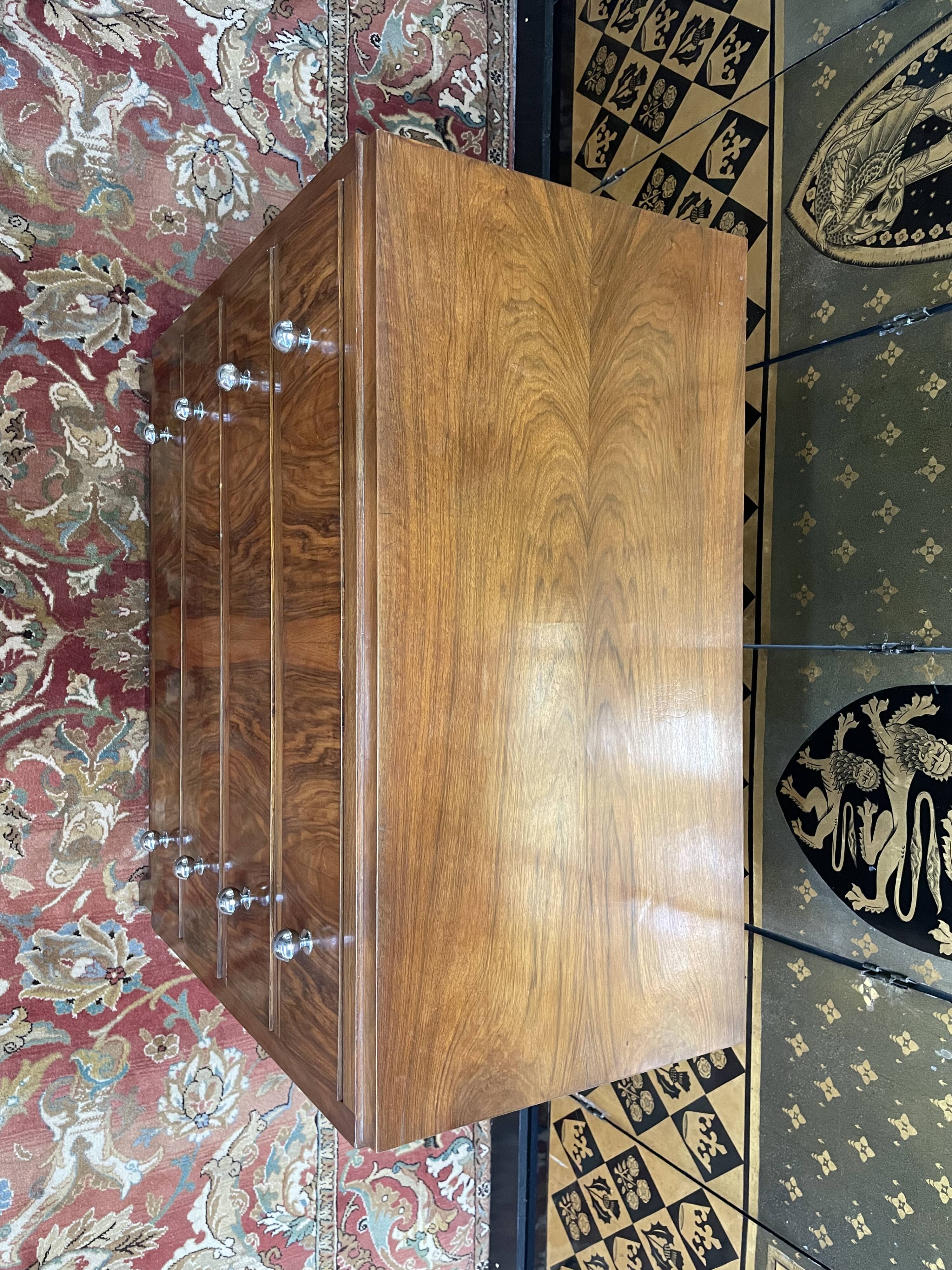 Art Deco walnut chest of drawers