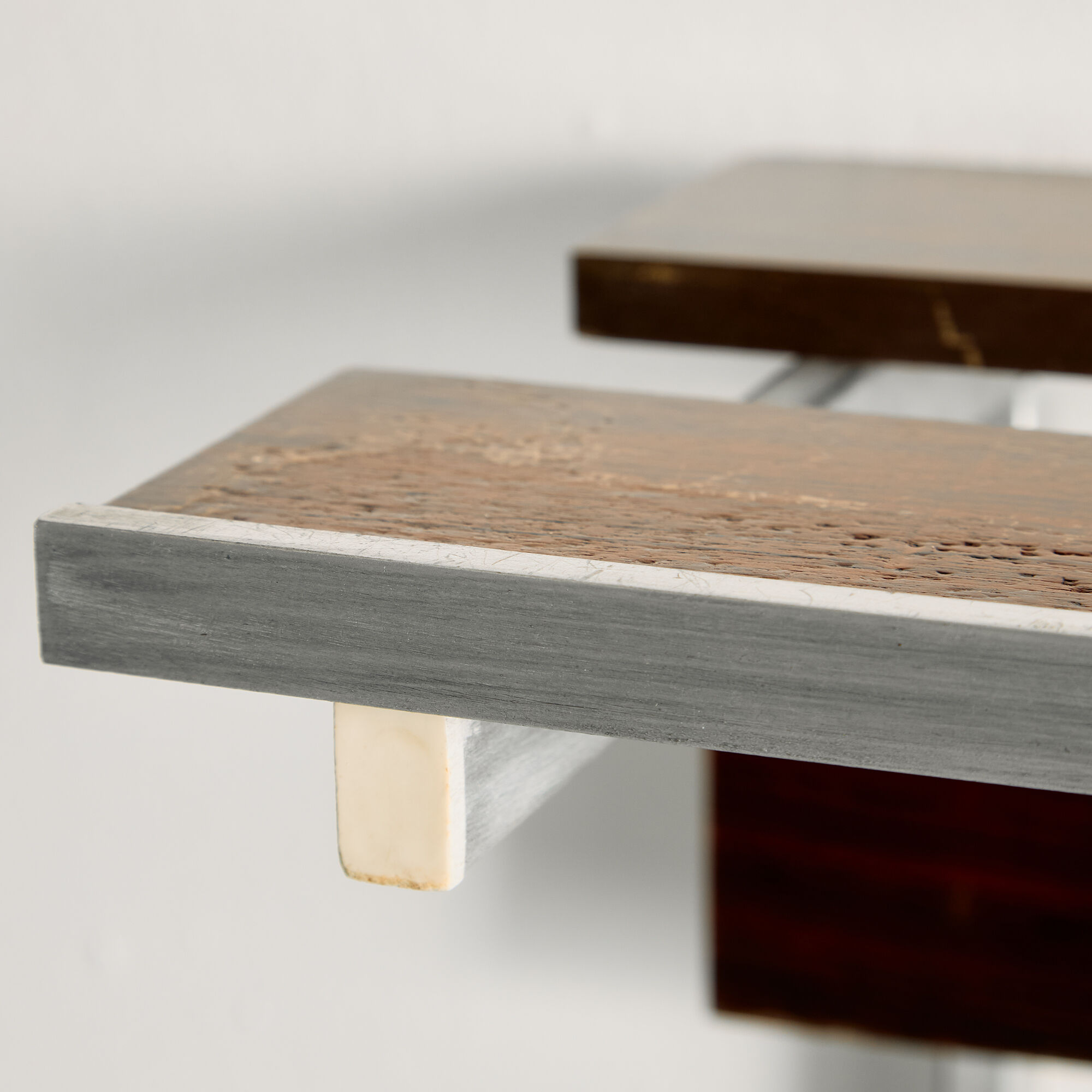 Coat rack in rosewood and metal