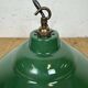 Industrial British Green Enamel Factory Pendant Lamp, 1960s