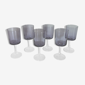 6 vintage white wine glasses Luminarc parma