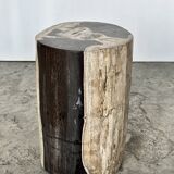 Small black, white and gray petrified wood side table H28cm D:18.5