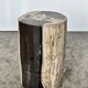 Small black, white and gray petrified wood side table H28cm D:18.5