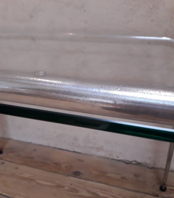 Desk table 120x76cm chrome metal and glass