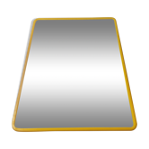 Mirror 70s yellow plastic rounded shape