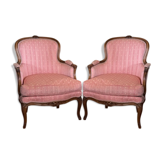 Pair of Louis XV style shepherdess armchairs