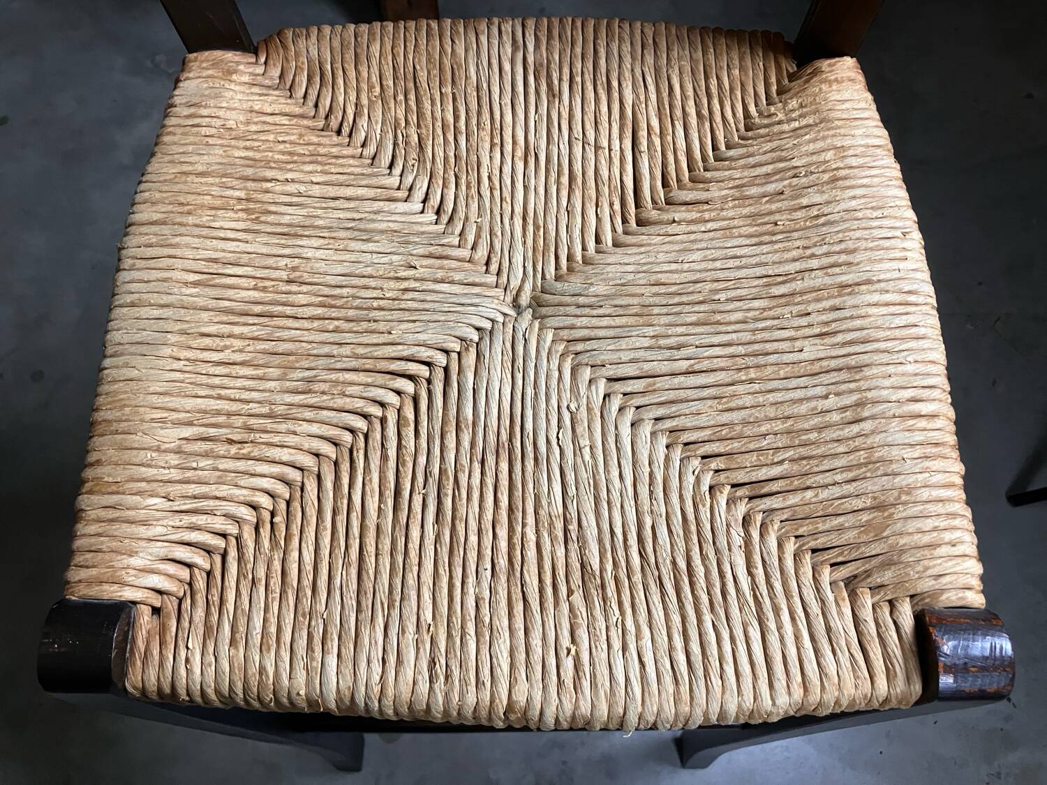 Tabouret de bar 4x vintage jonc brocante
