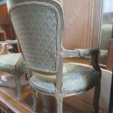 Pair Louis XV style convertible armchairs