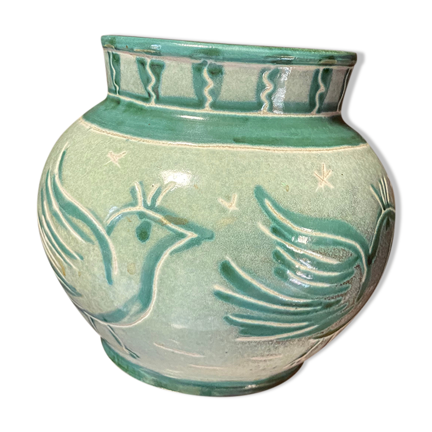Vallauris swallow ceramic vase