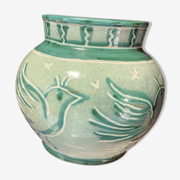 Vallauris swallow ceramic vase