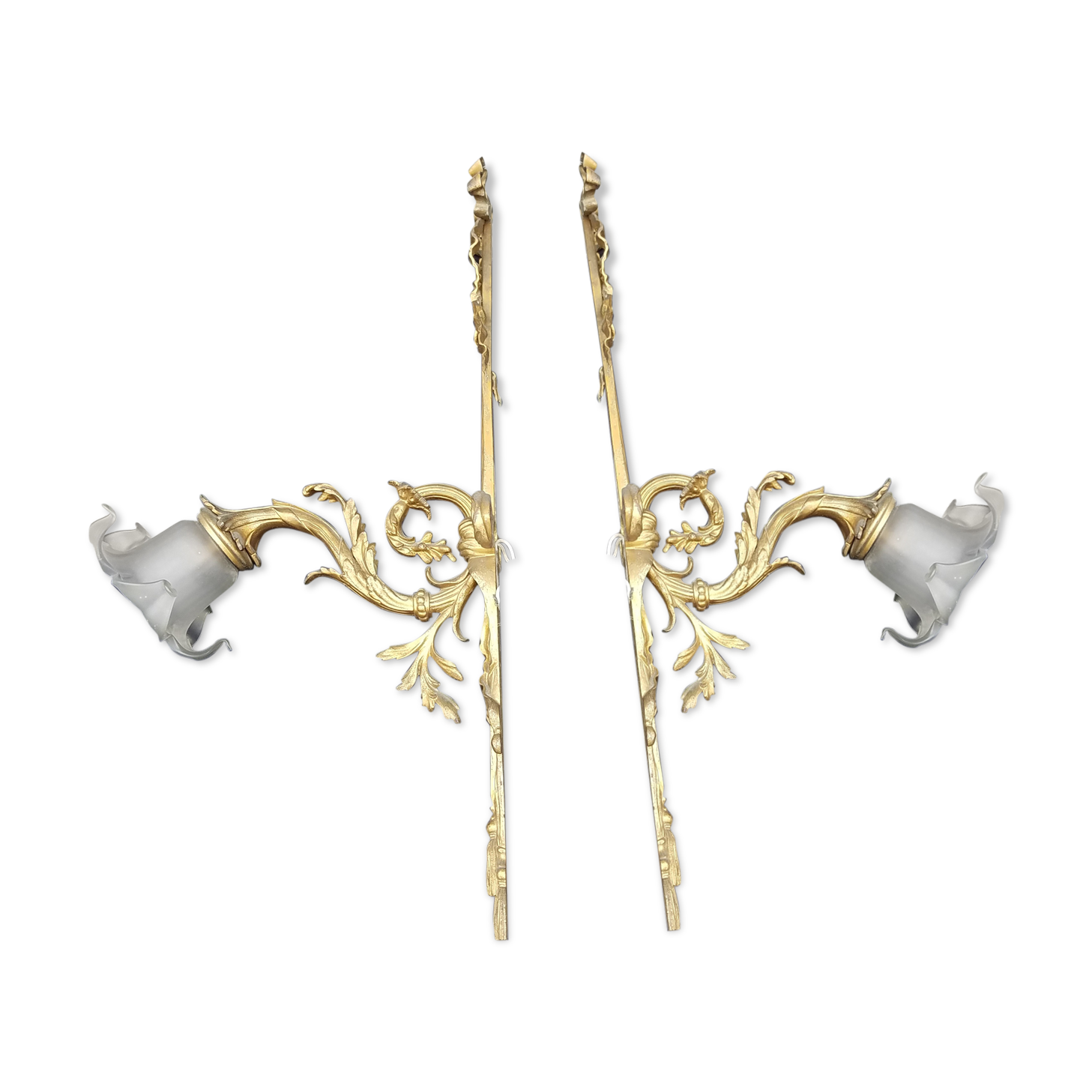 Pair of Napoleon III appliques in gilded bronze