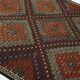 Tapis Kilim vintage fait main bordeaux et vert 7x10, 220x296 cm