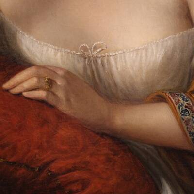 Portrait d'une dame signé N. Schiavoni et daté de 1842