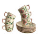 Coffee cups and saucers in Desvres earthenware.