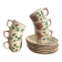 Coffee cups and saucers in Desvres earthenware.