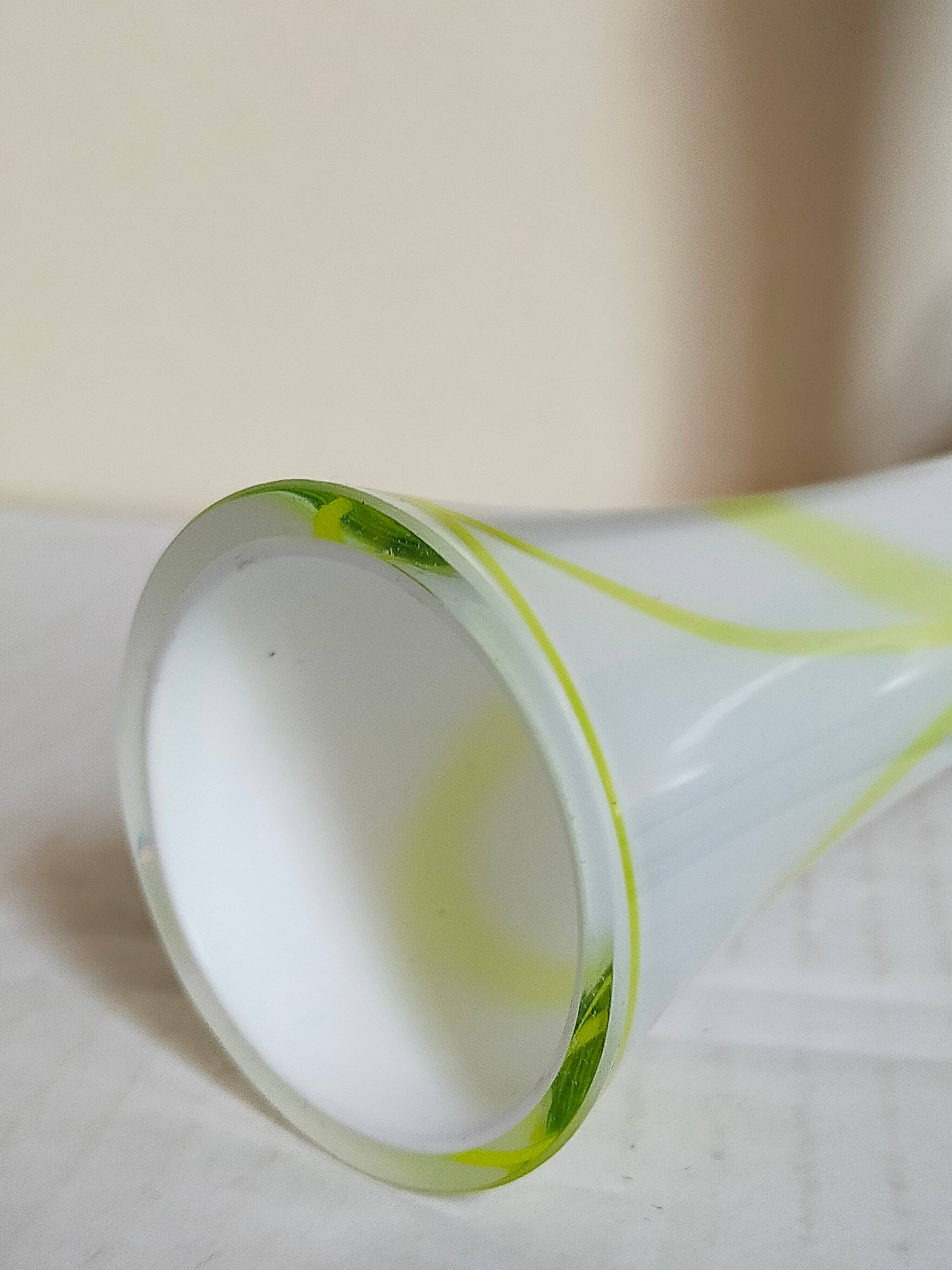 Duo of makora blown glass soliflores (krosno, poland) 1970s